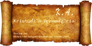 Kristyán Annamária névjegykártya