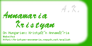 annamaria kristyan business card